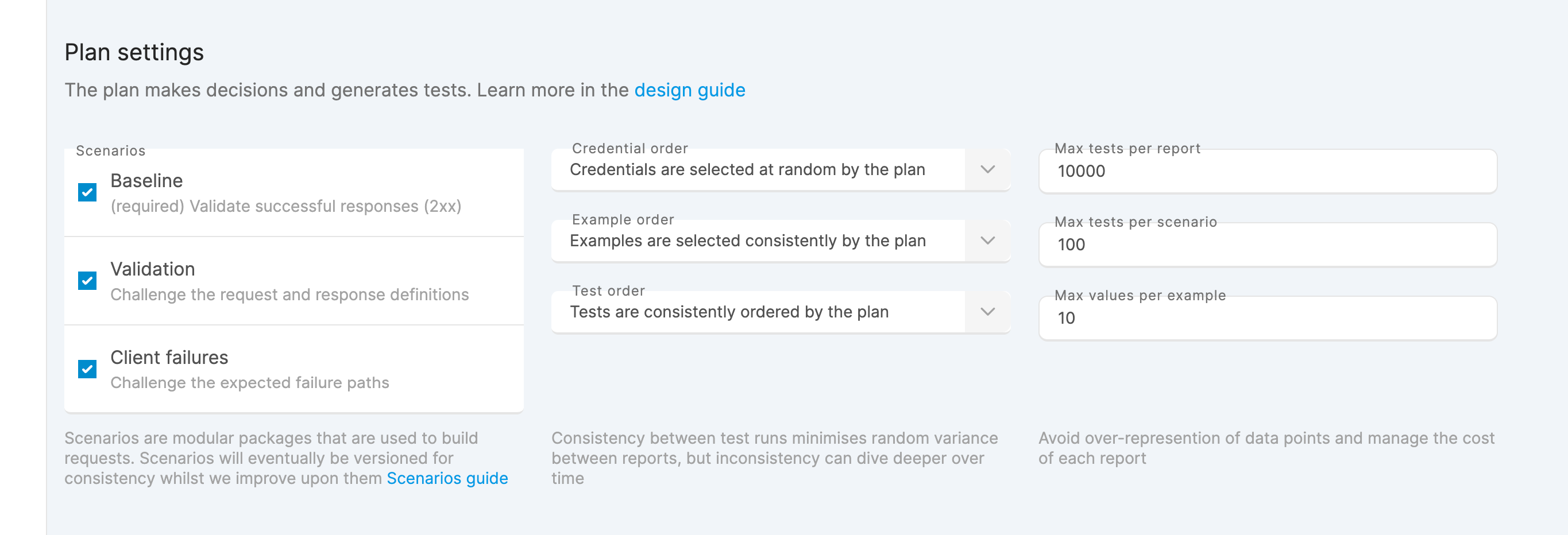 Control how the plan builds test requests, before a report starts